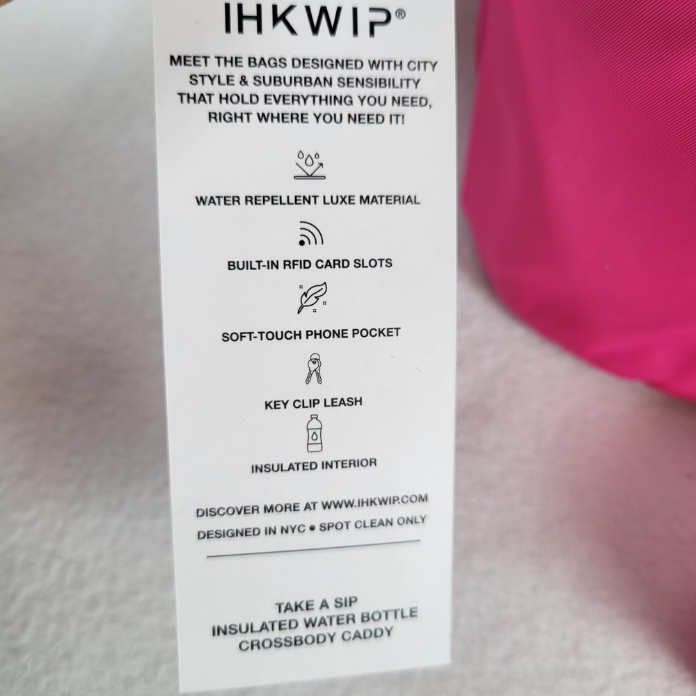IHKWIP Womens Water Bottle Caddy Crossbody Insulated Ruby Berry Pink Size Small - Picture 7 of 10